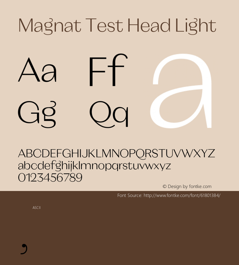 Magnat Test Head Light Version 1.000;PS 001.000;hotconv 1.0.88;makeotf.lib2.5.64775图片样张