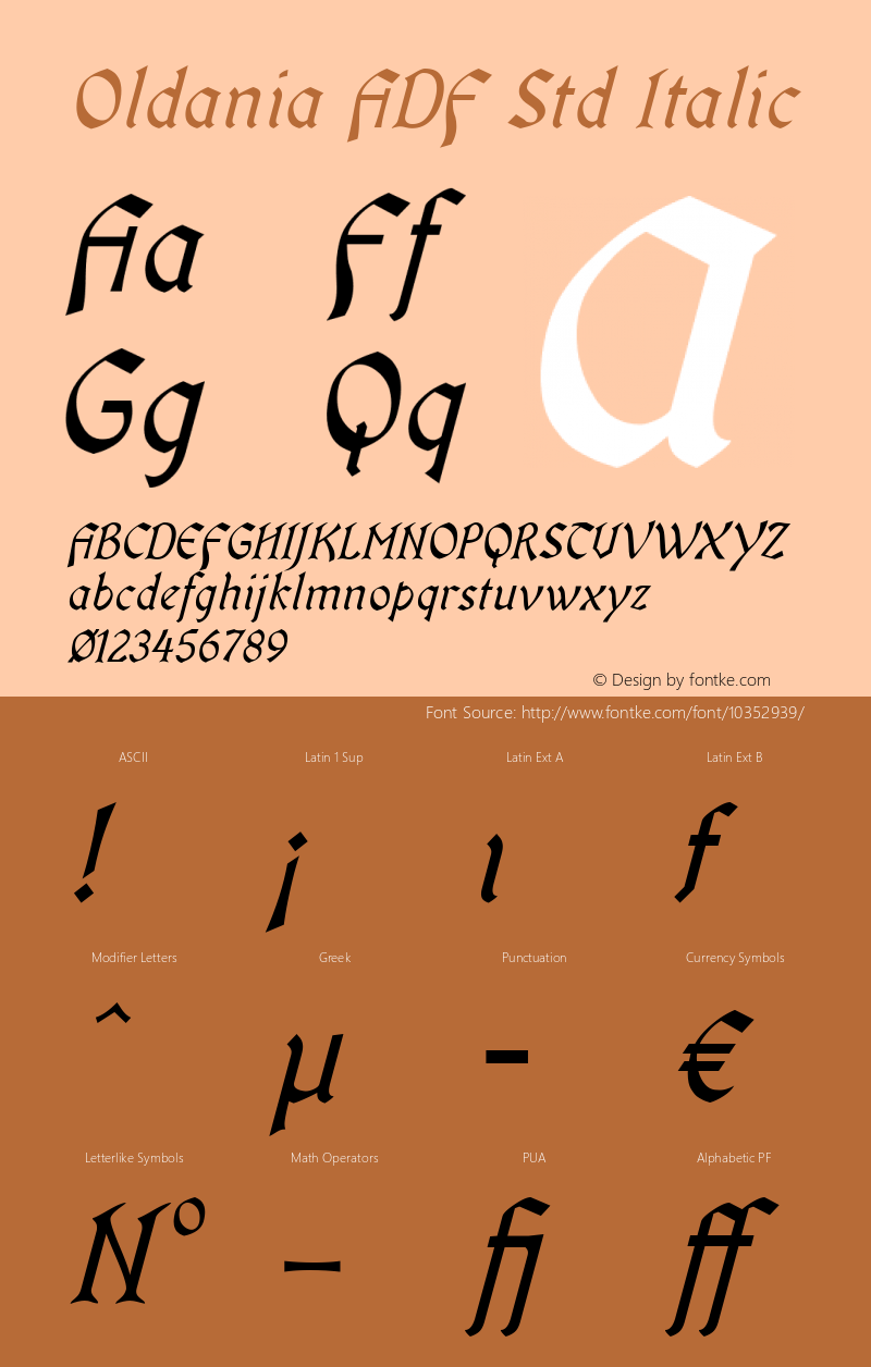 Oldania ADF Std Italic Version 1.002图片样张