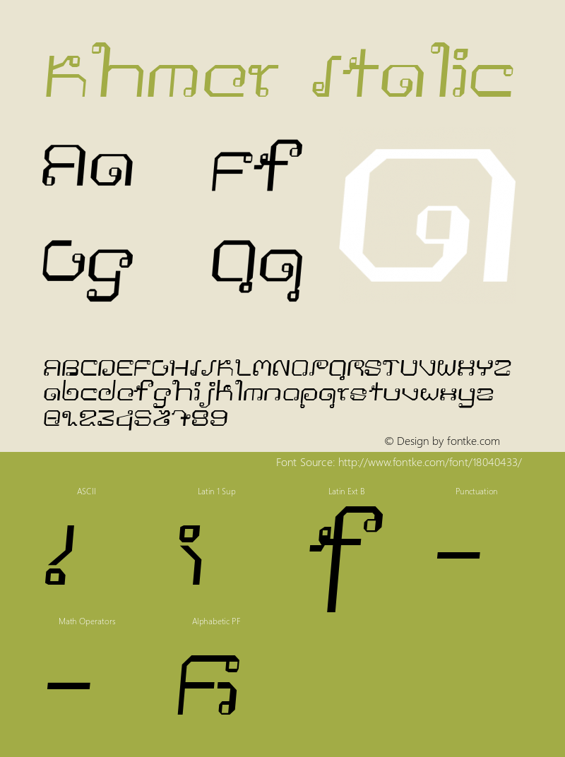 Khmer Italic Version 1.0图片样张