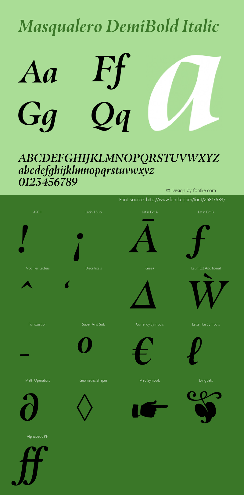 Masqualero DemiBold Italic Version 1.00图片样张