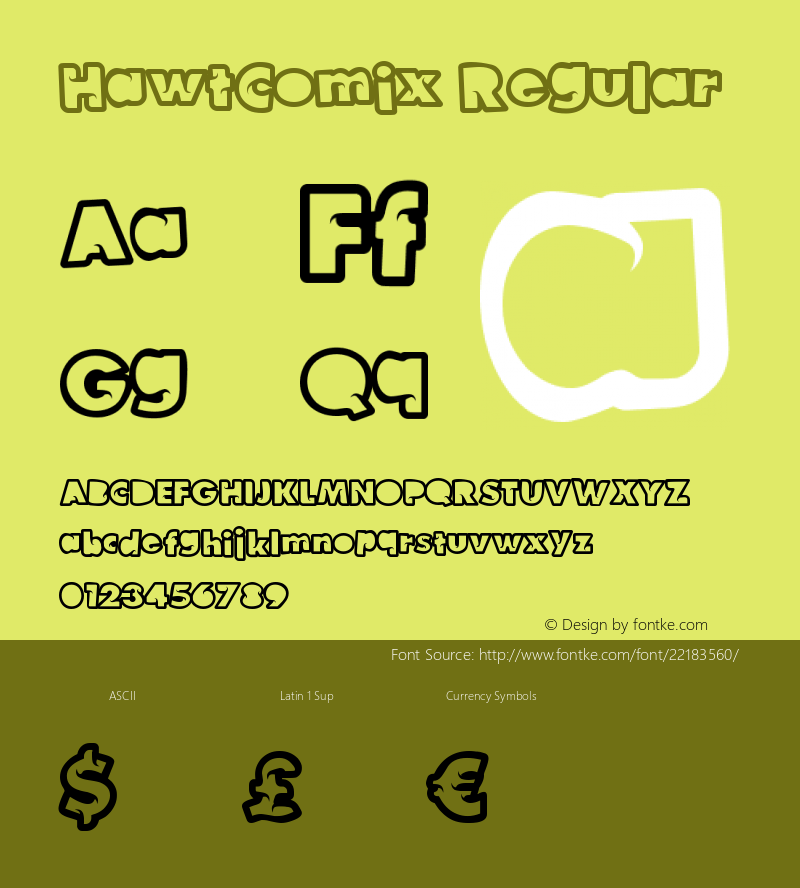 HawtComix Version 1.00 August 12, 2014, initial release图片样张