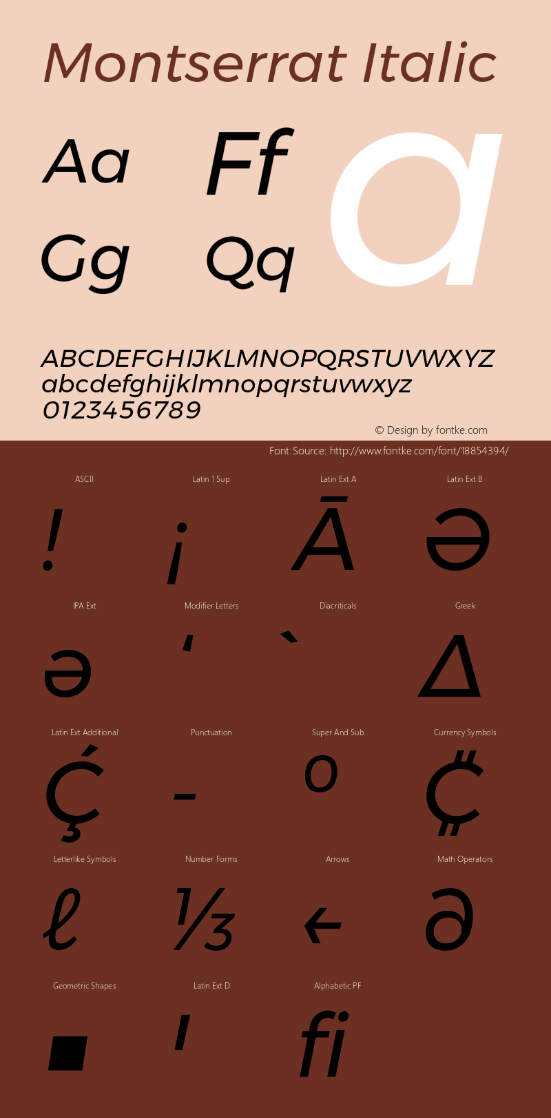 Montserrat Italic Version 6.002;PS 006.002;hotconv 1.0.88;makeotf.lib2.5.64775图片样张