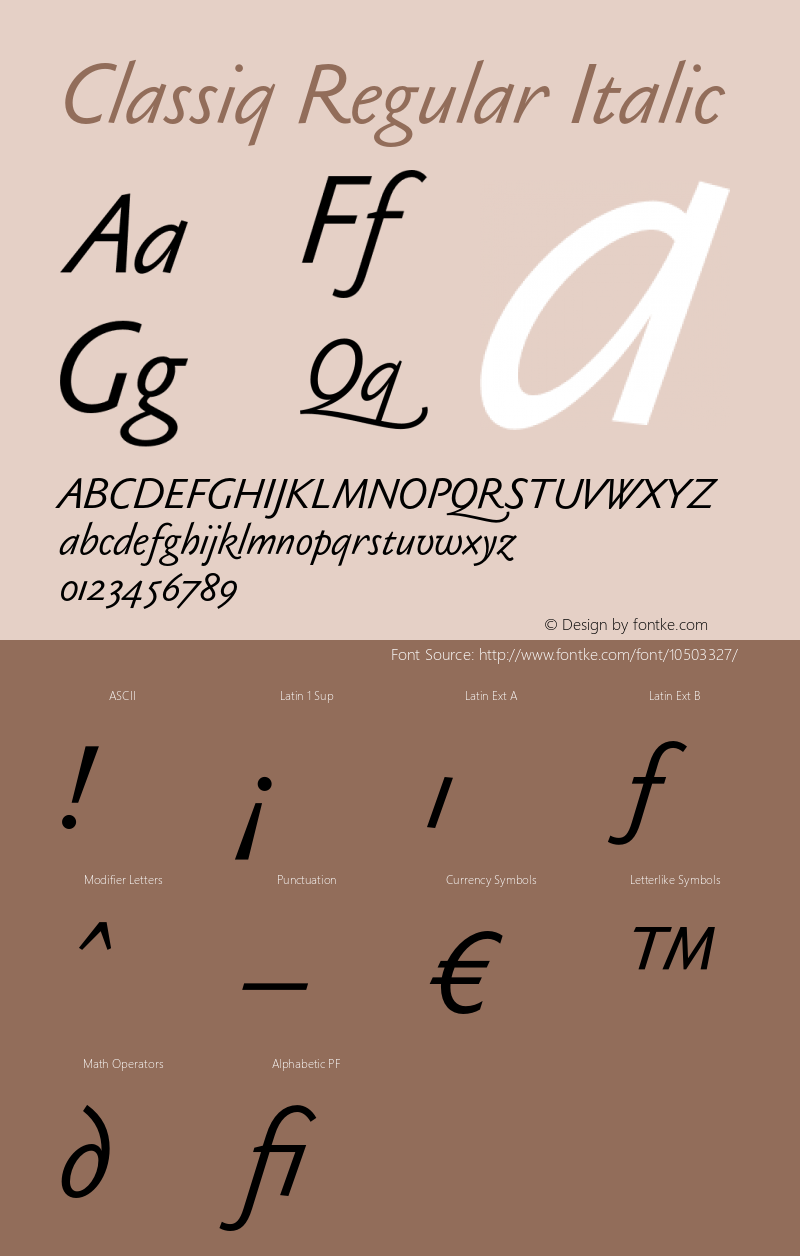 Classiq Regular Italic Version 4.030图片样张