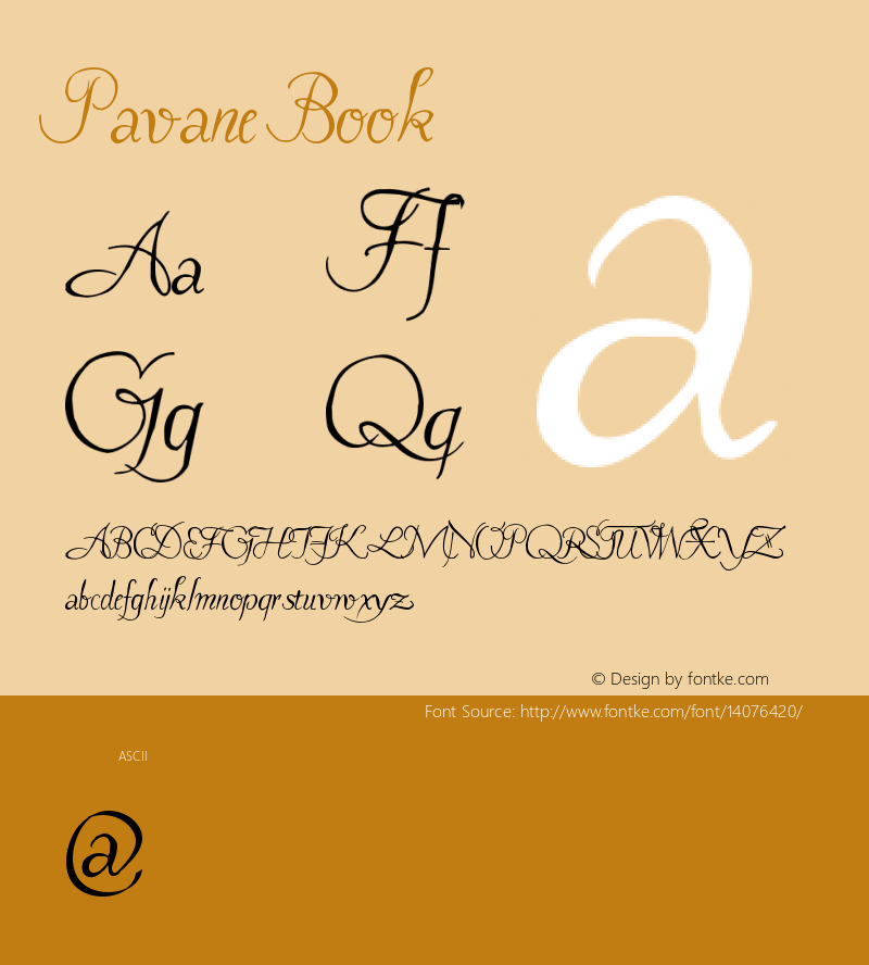 Pavane Book Version Altsys Fontographer图片样张
