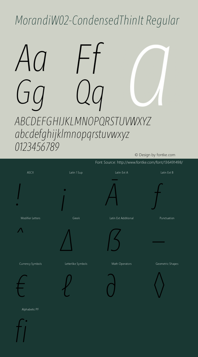 Morandi W02 Condensed Thin It Version 1.21图片样张