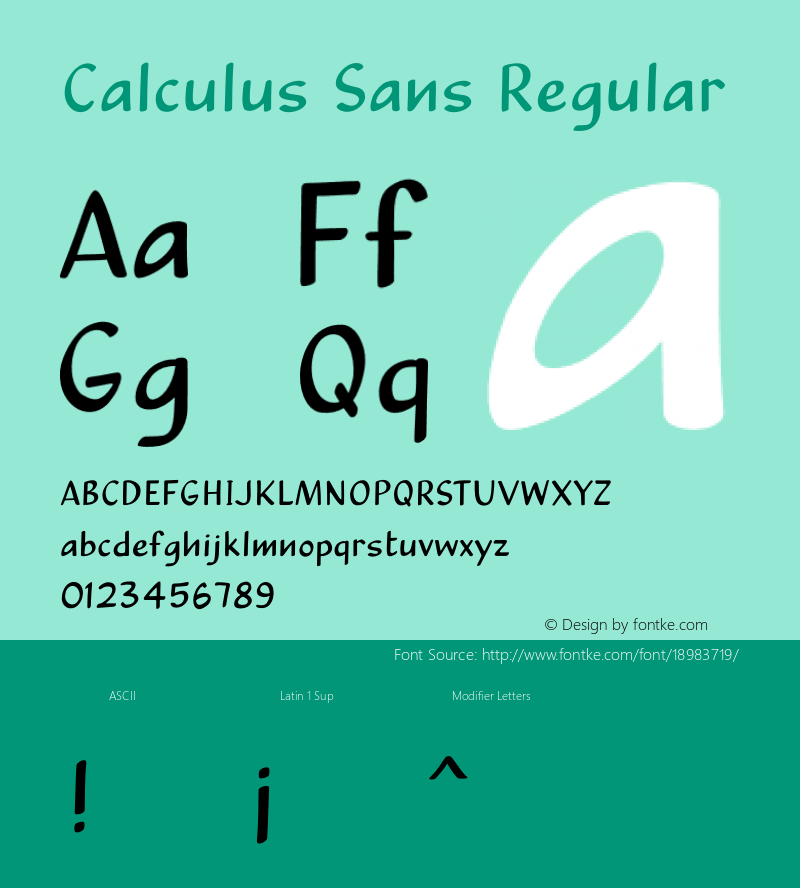 Calculus Sans Regular Version 1.000;PS 1.000;hotconv 1.0.38图片样张