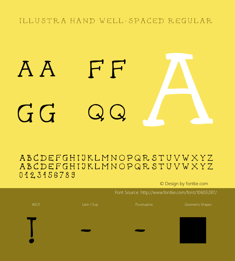 Illustra Hand Well-Spaced Regular Version 1.00 January 10, 2014, initial release图片样张