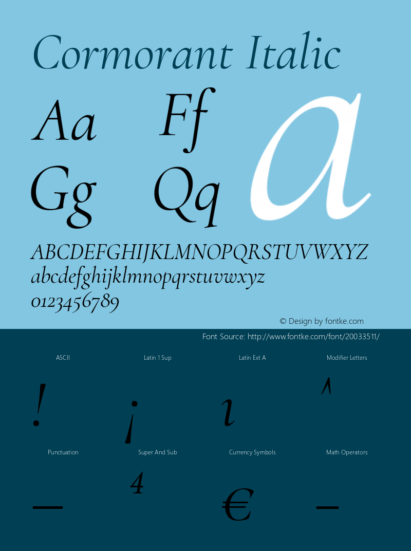 Cormorant Italic Version 3.000图片样张