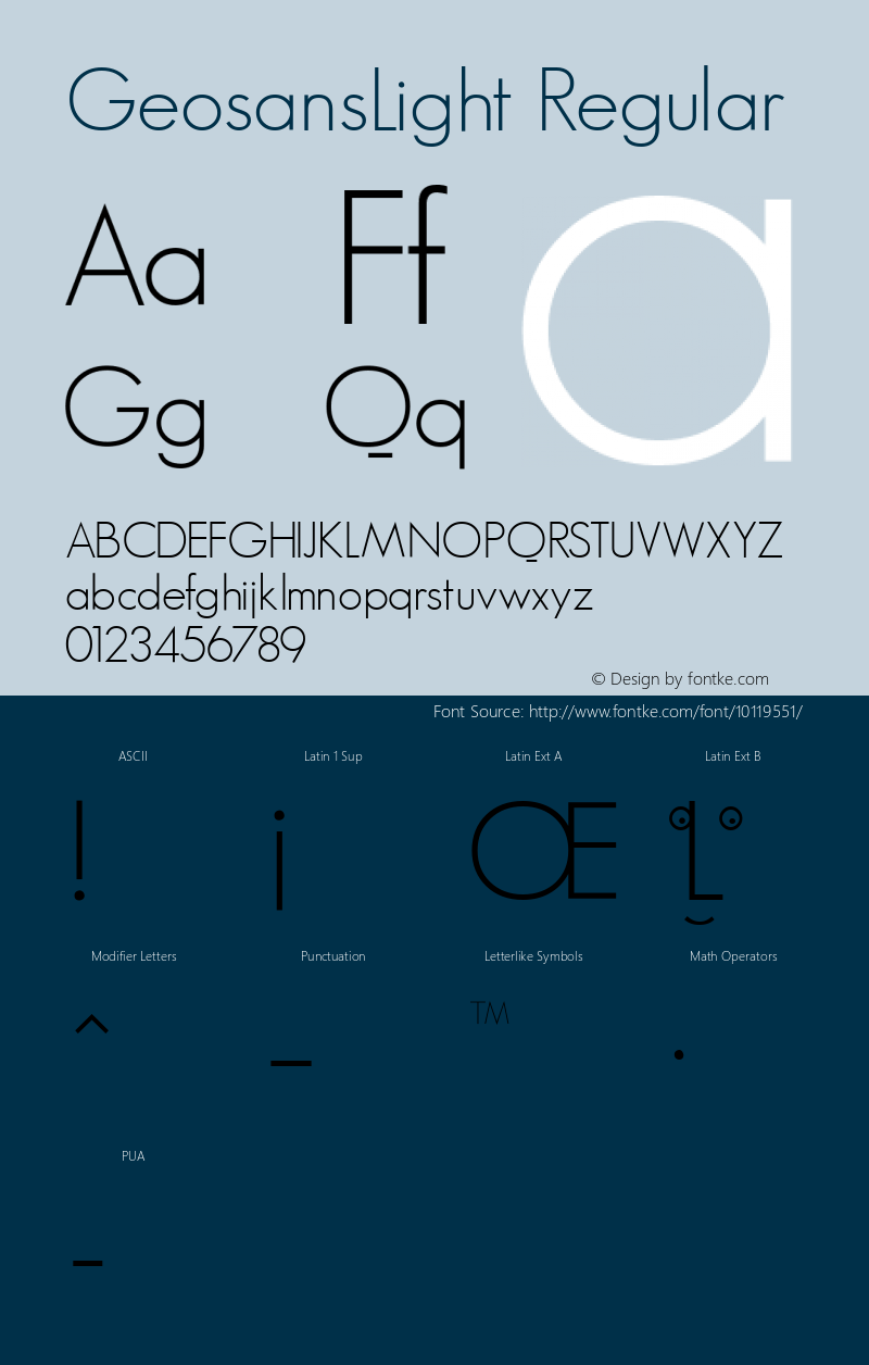 GeosansLight Regular 1.0图片样张