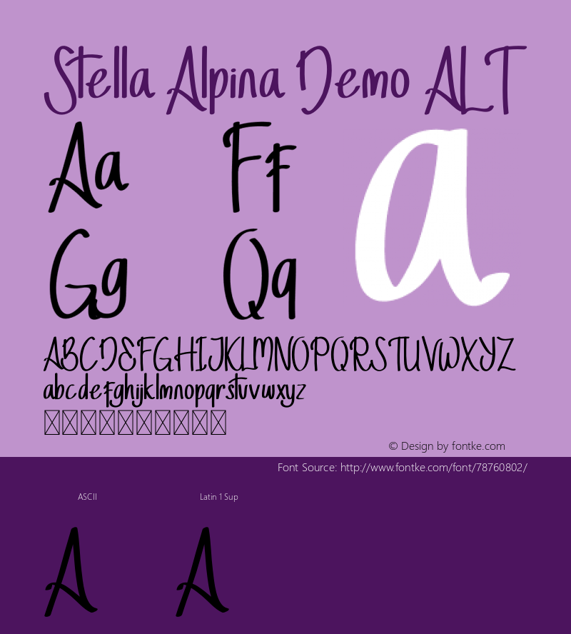 Stella Alpina Demo ALT Version 1.002;Fontself Maker 3.1.2图片样张