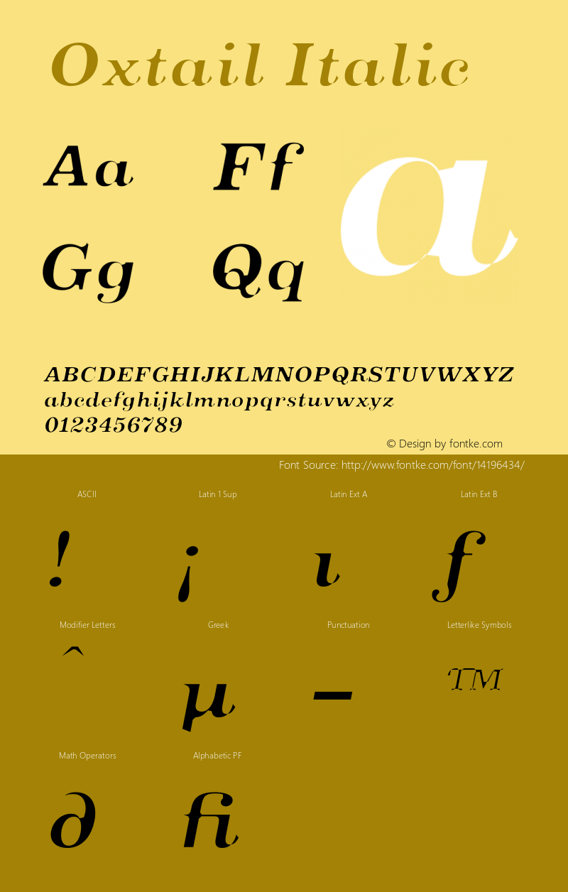 Oxtail Italic Version 001.000图片样张