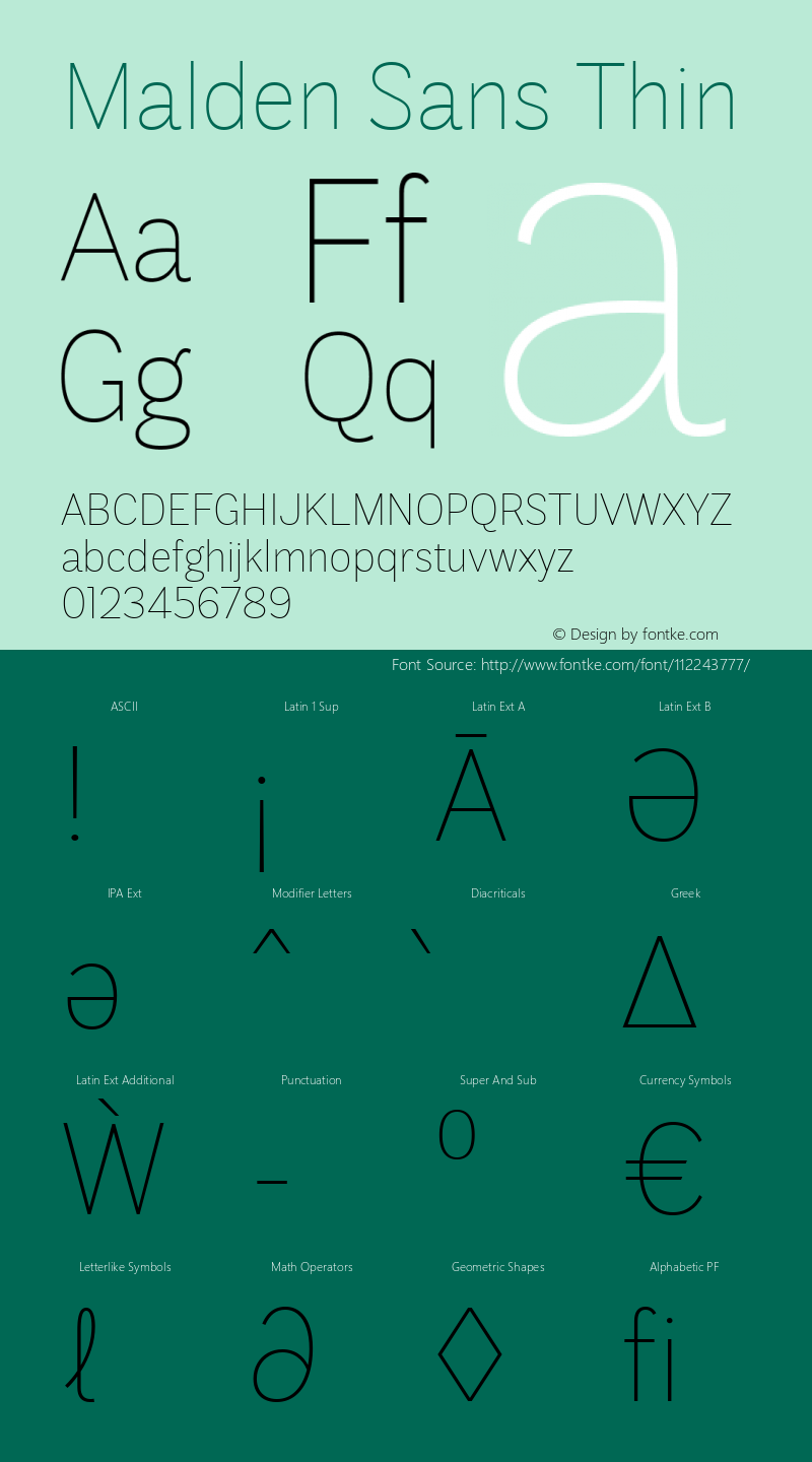 Malden Sans Thin Version 1.00, build 14, s3图片样张