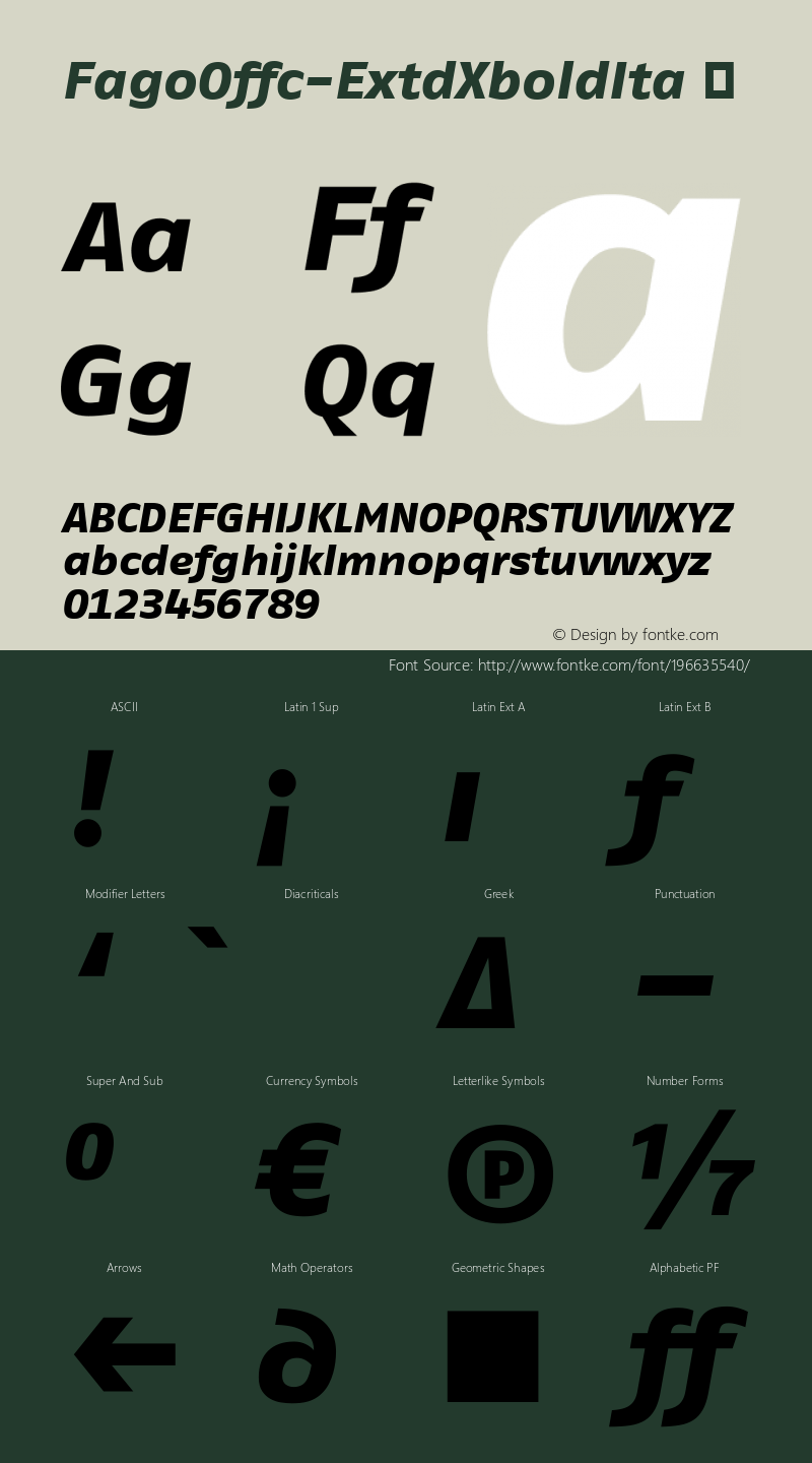 ☞Fago Offc Extd Xbold Italic Version 7.504; 2009; Build 1020;com.myfonts.easy.fontfont.fago-office.offc-extended-extra-bold-italic.wfkit2.version.3Y16图片样张