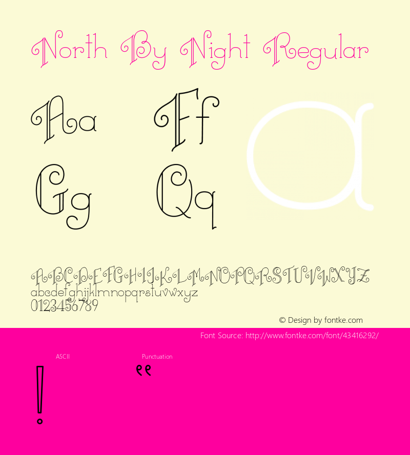 North By Night Regular Version 1.000图片样张