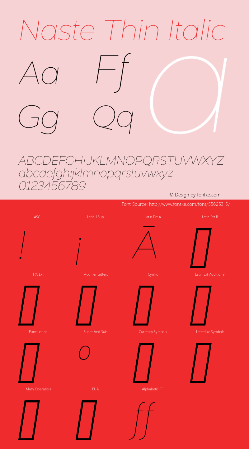 Naste-ThinItalic Version 1.0;com.myfonts.easy.tipo-pepel.naste.thin-italic.wfkit2.version.4hVF图片样张