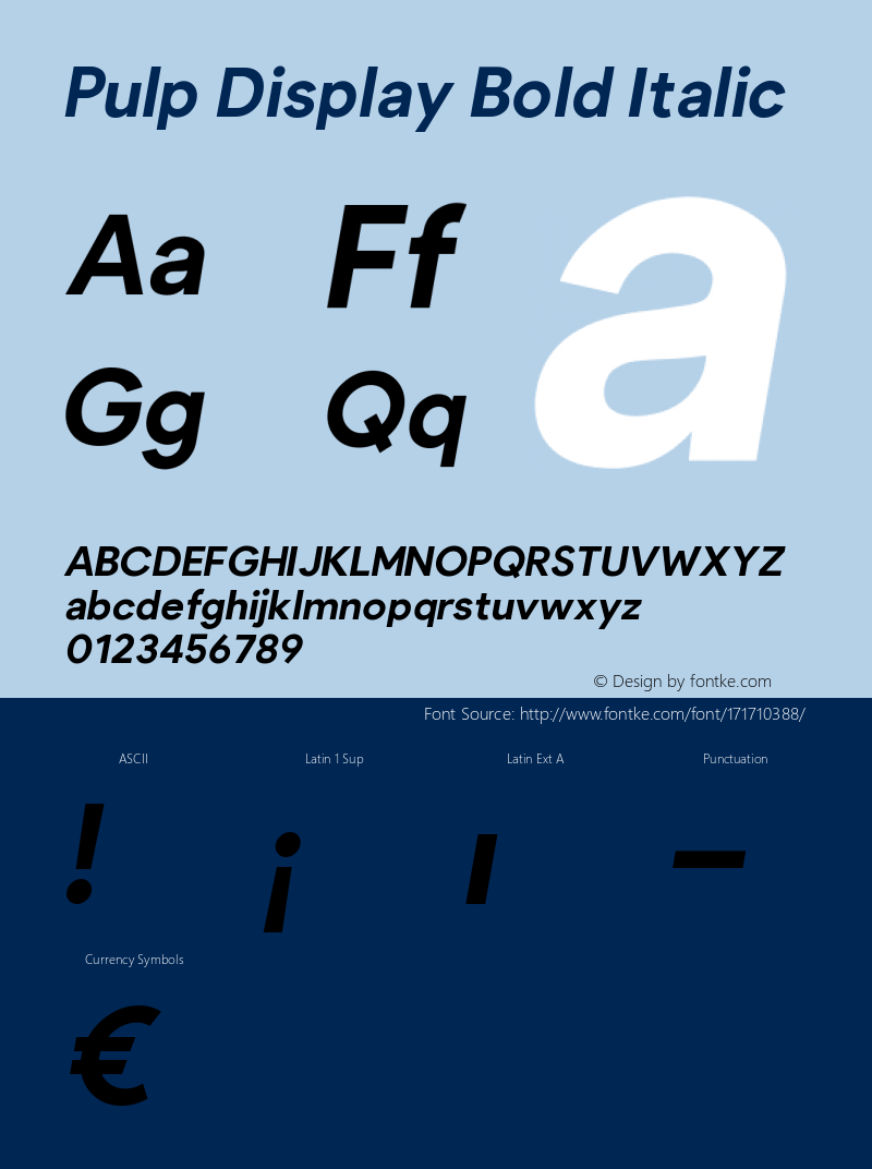 Pulp Display Bold Italic 2.000图片样张