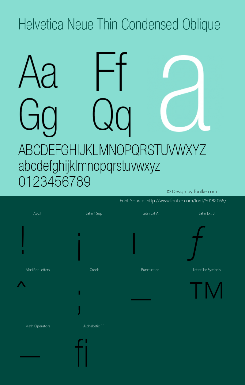 Helvetica 37 Thin Condensed Oblique Version 001.000图片样张