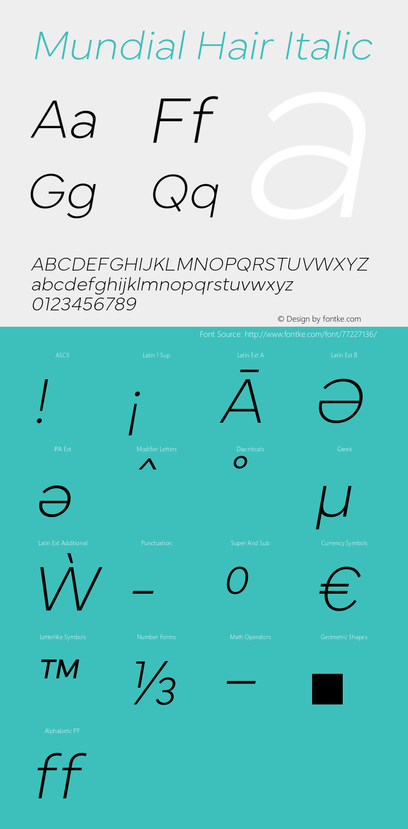 Mundial-HairItalic Version 1.000图片样张