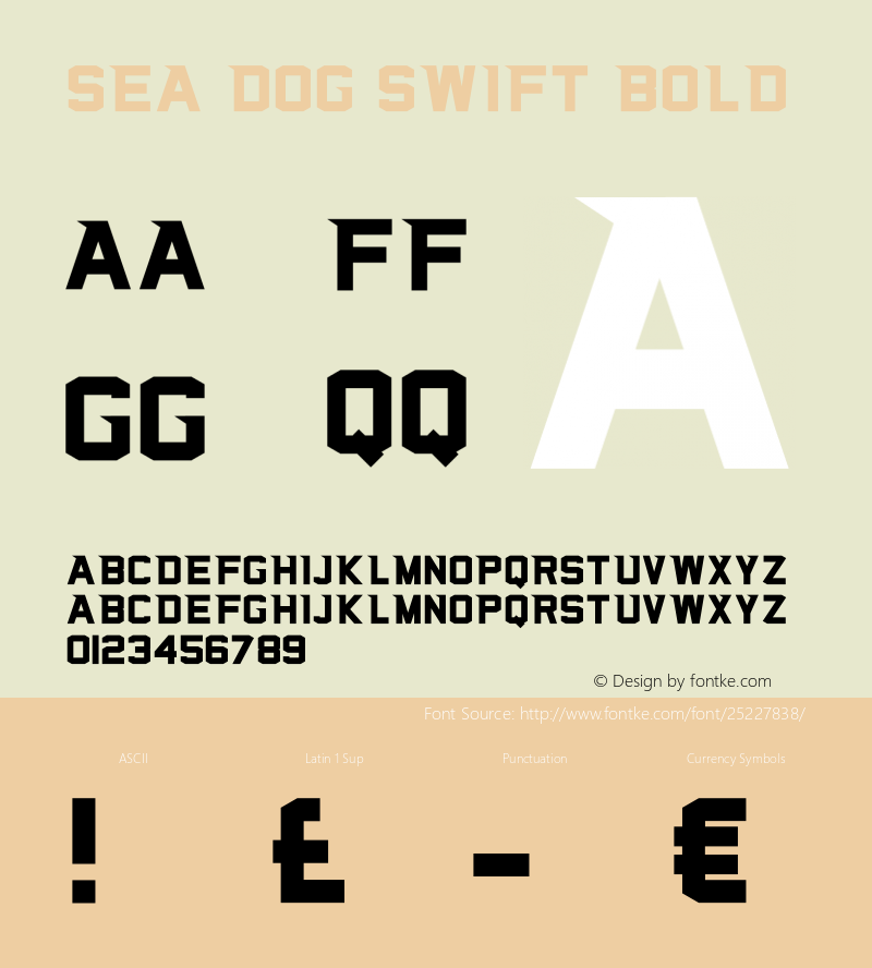Sea Dog Swift Bold Version 1.002;Fontself Maker 2.1.2图片样张