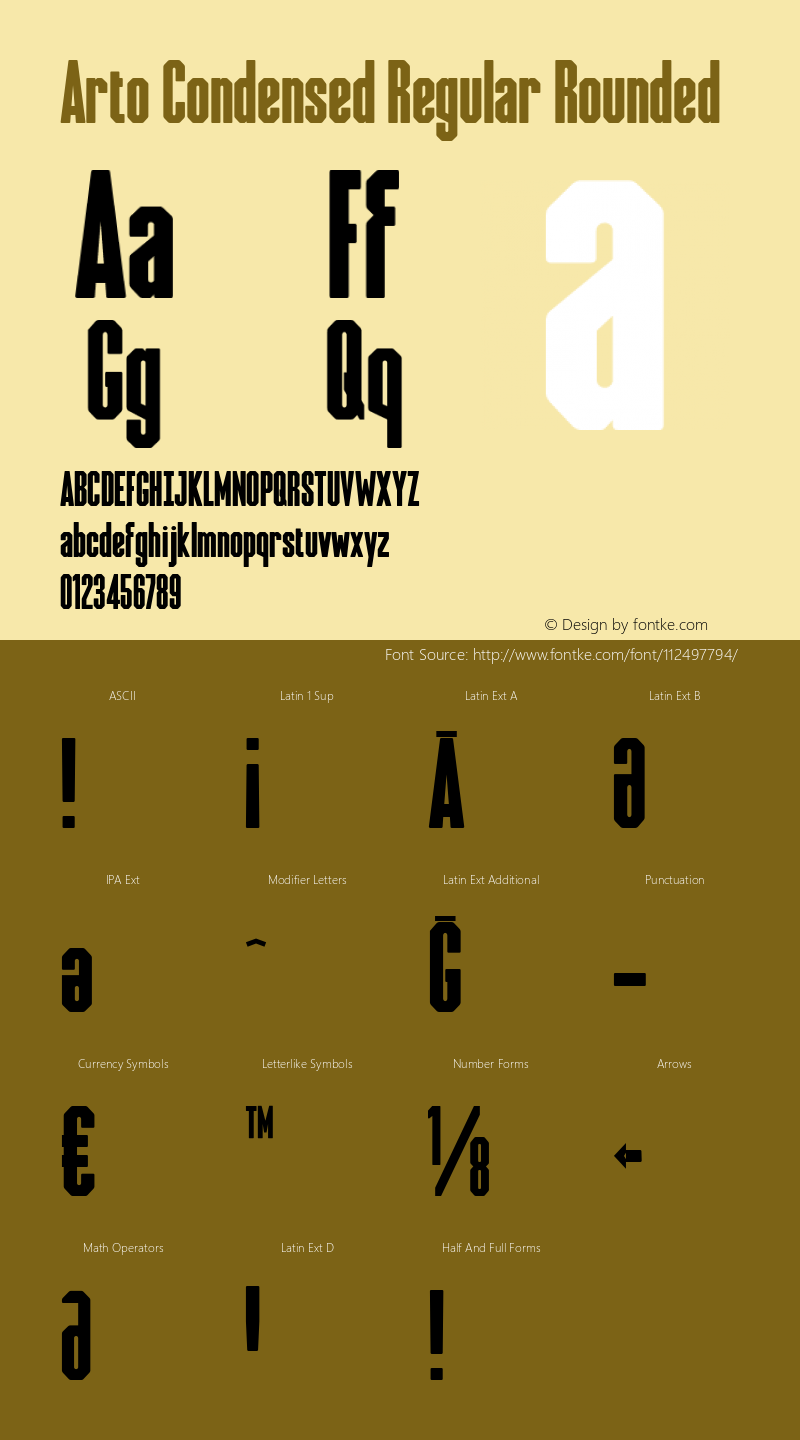 Arto Condensed Regular Rounded Version 1.000图片样张