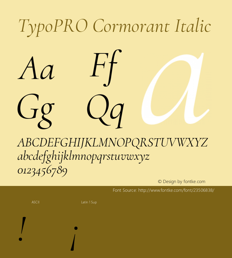 TypoPRO Cormorant Italic Version 3.003图片样张
