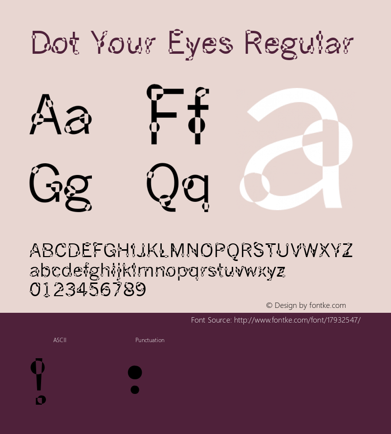 Dot Your Eyes Regular 2000; 1.0     www.stimuleyefonts.com图片样张