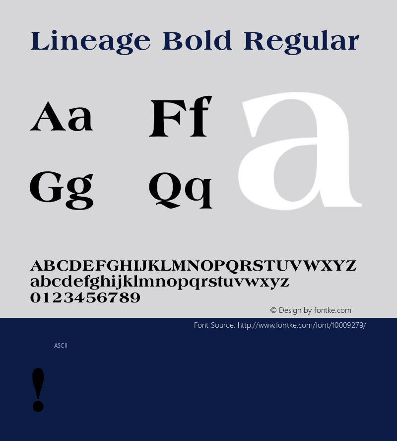 Lineage Bold Regular Unknown图片样张