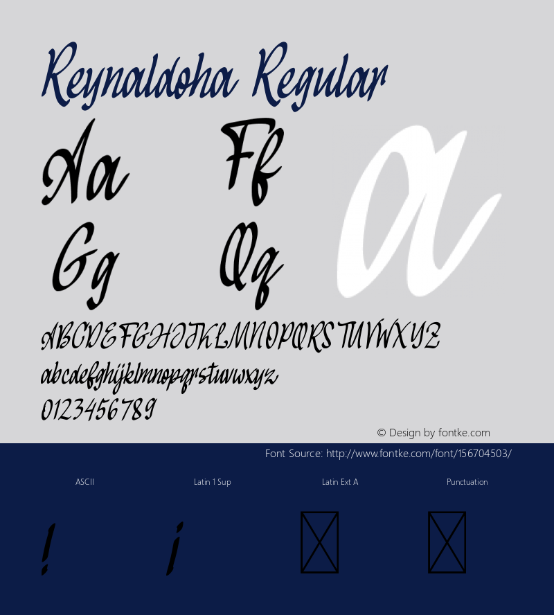 Reynaldoha Version 1.003;Fontself Maker 3.5.4图片样张