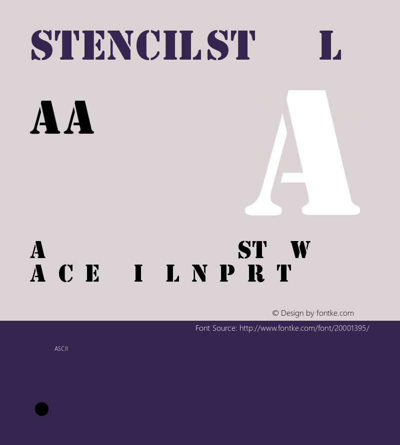 Stencil Std Bold Version 1.0 Extracted by ASV http://www.buraks.com/asv图片样张