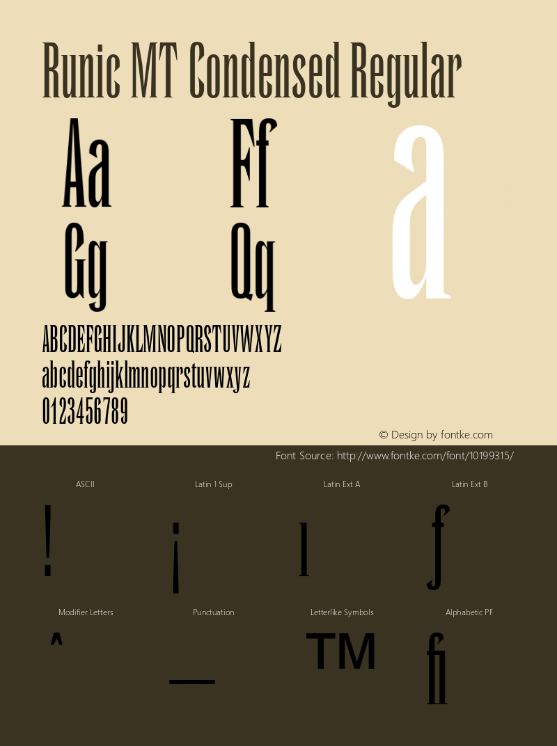 Runic MT Condensed Regular 001.000图片样张