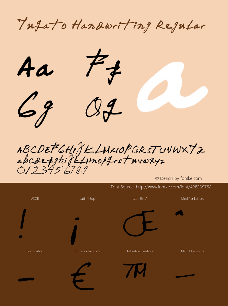 Yuqato Handwriting Version 1.002;Fontself Maker 3.4.0图片样张