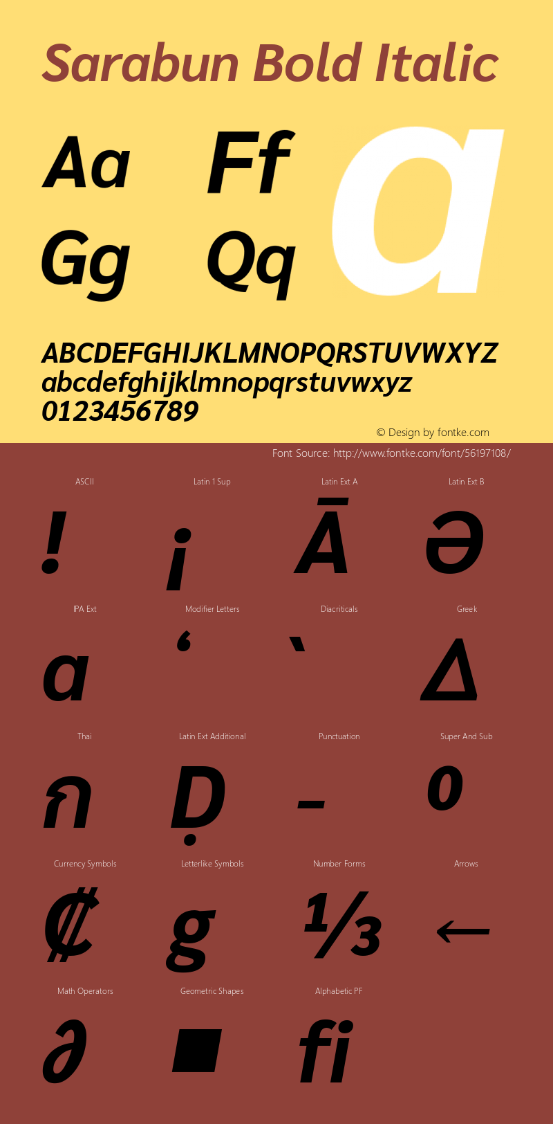 Sarabun Bold Italic Version 1.000; ttfautohint (v1.6)图片样张