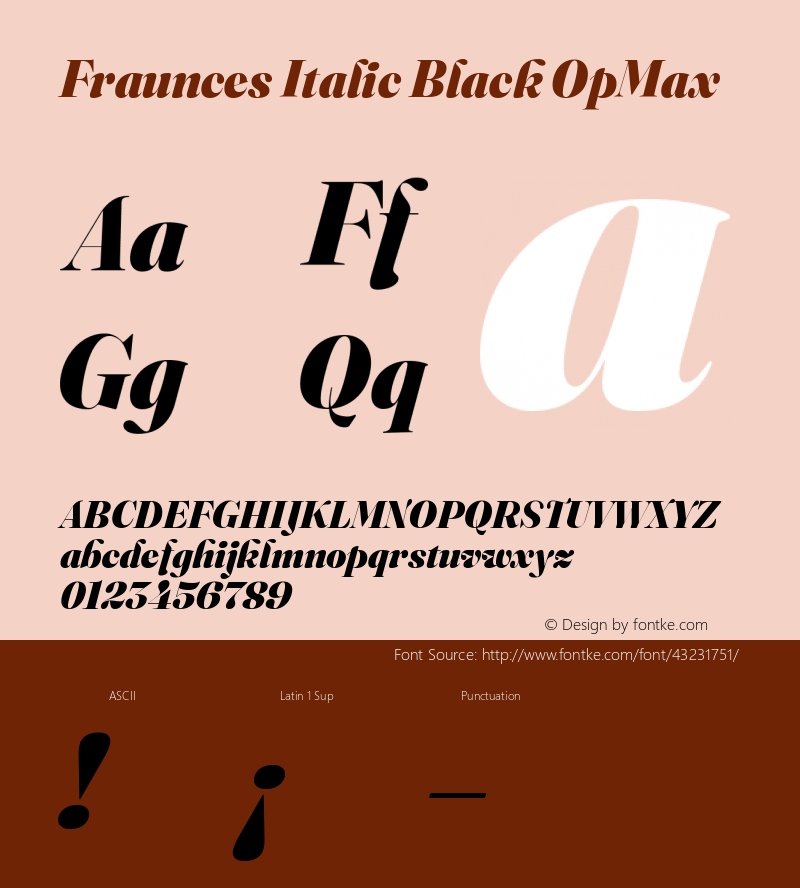 Fraunces Italic Black OpMax Version 0.000图片样张