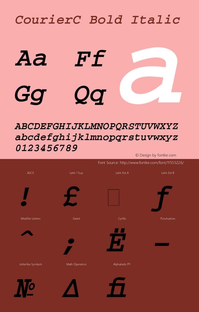 CourierC Bold Italic Version 001.001图片样张