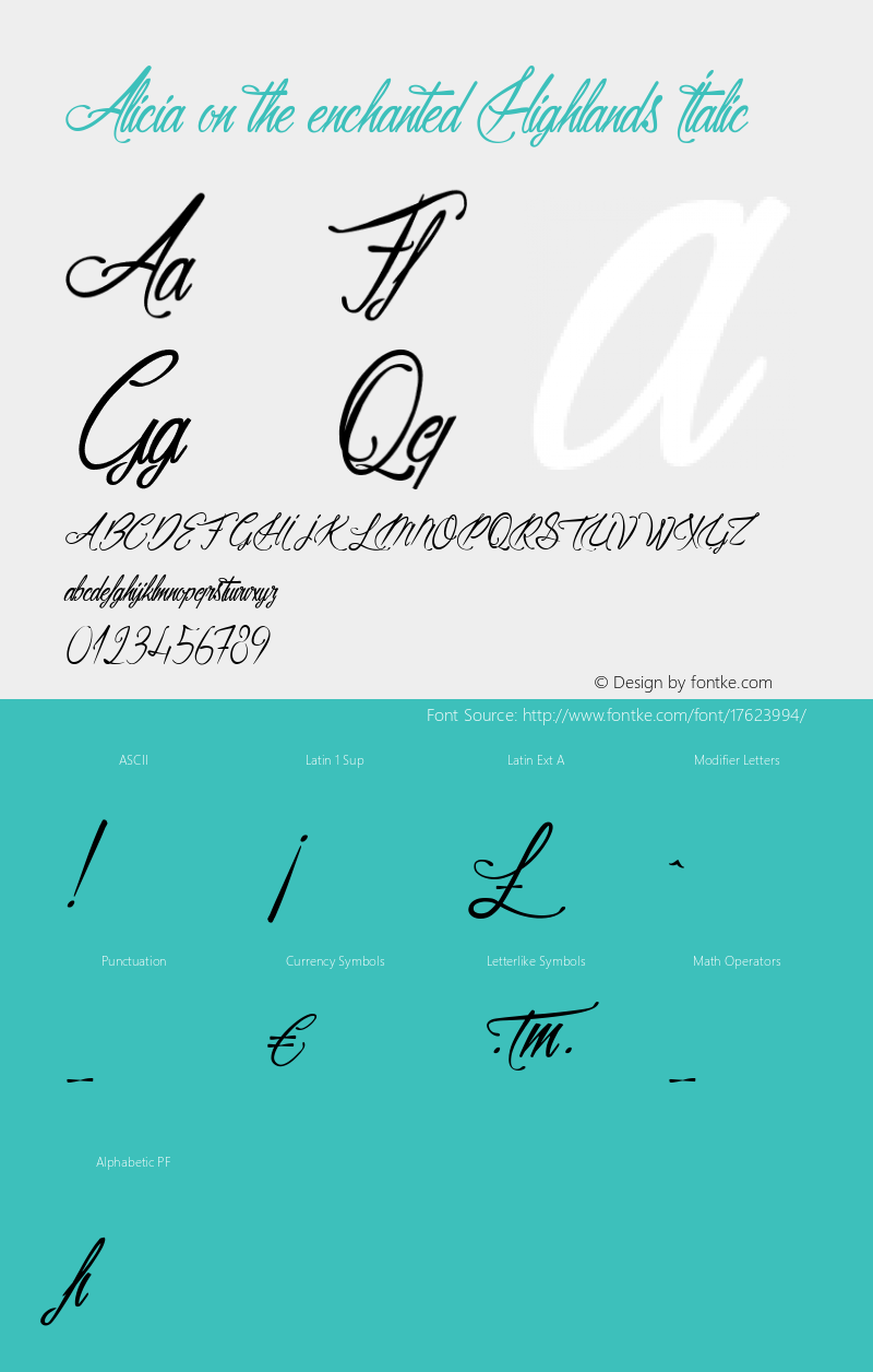 Alicia on the enchanted Highlands Italic Version 1.000图片样张