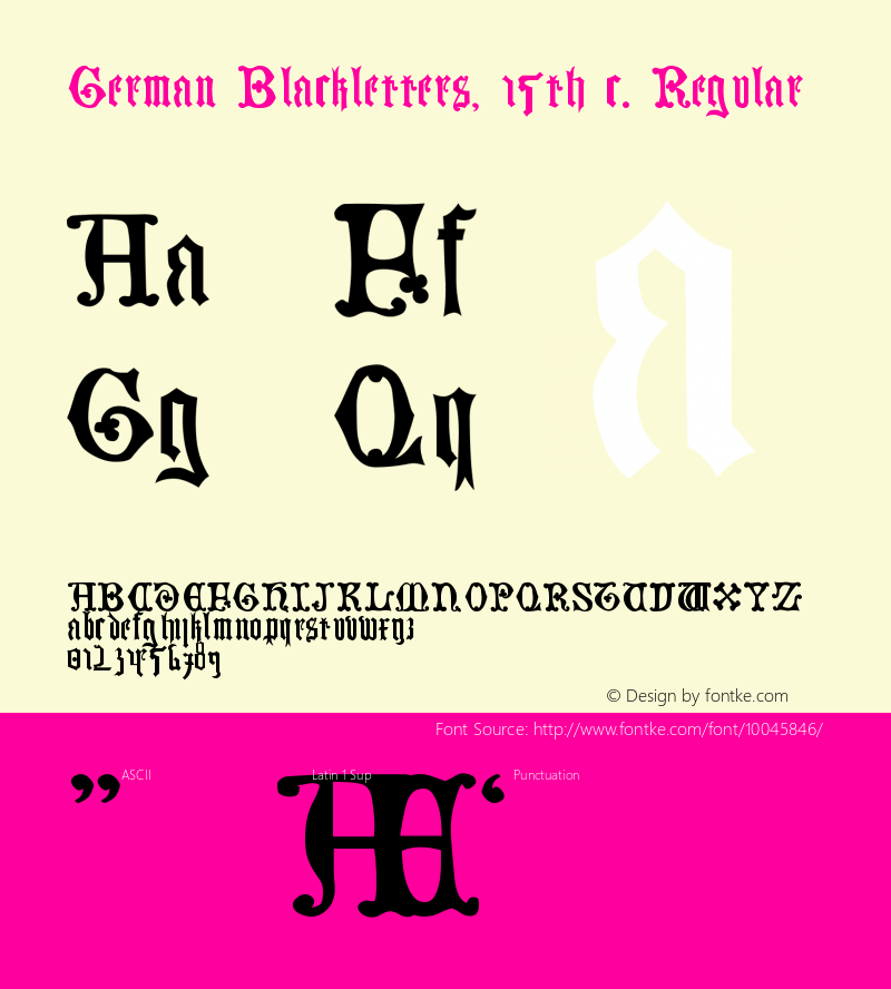 German Blackletters, 15th c. Regular Unknown图片样张