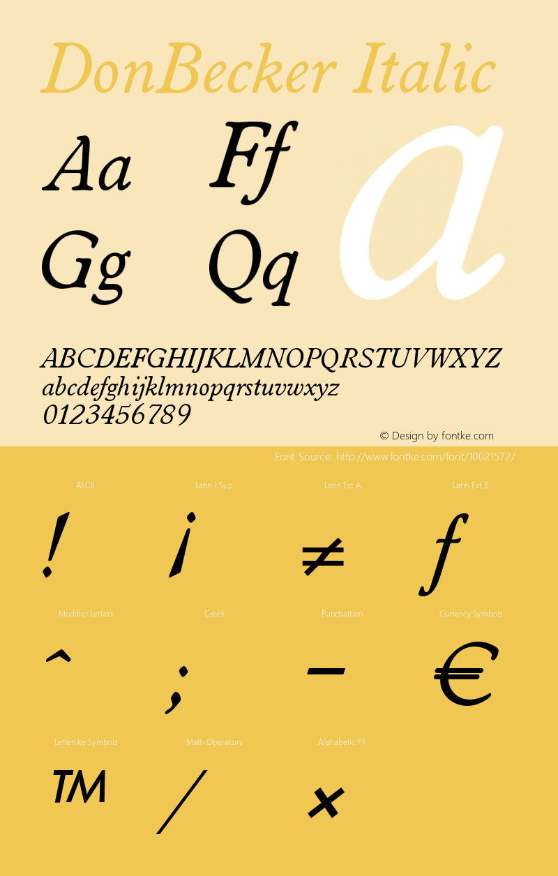 DonBecker Italic 001.000图片样张