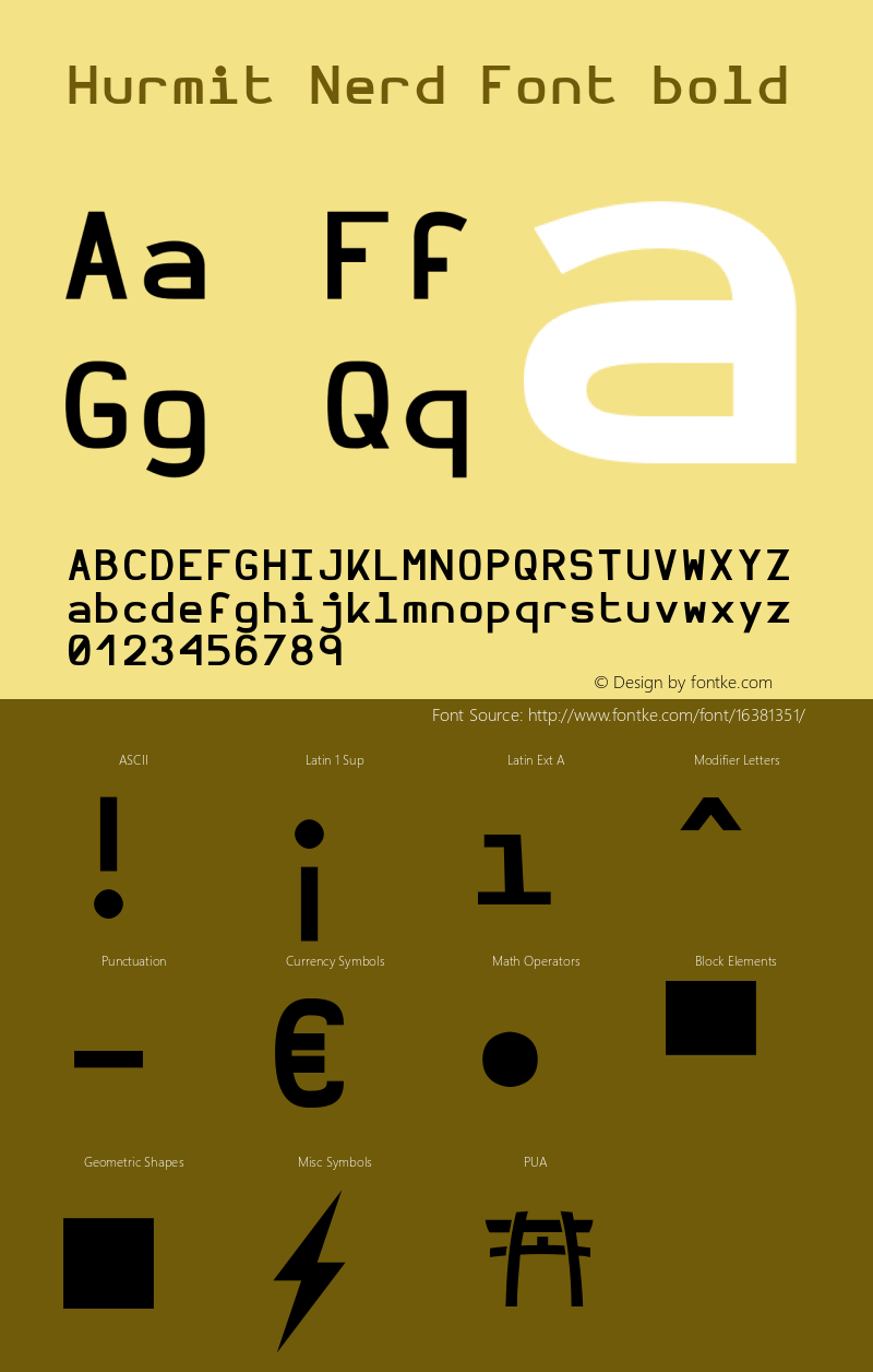 Hurmit Nerd Font bold Version 1.21;Nerd Fonts 0.7.图片样张