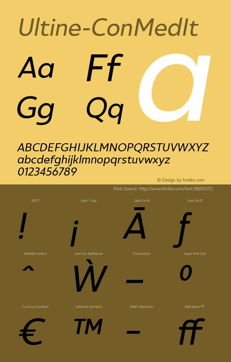 Ultine-ConMedIt ☞ Version 1.000;com.myfonts.easy.insigne.ultine.cond-medium-italic.wfkit2.version.4DPD图片样张