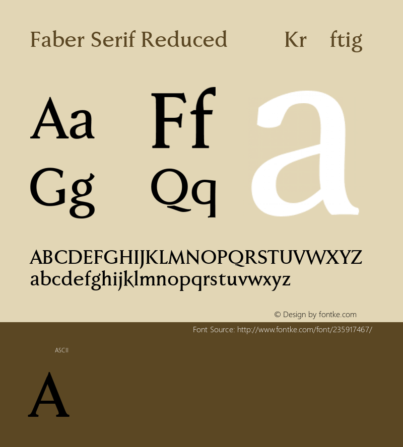 Faber Serif Reduced 65 Kräftig Version 1.005图片样张