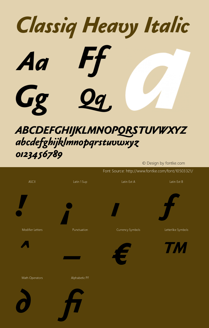 Classiq Heavy Italic Version 4.030图片样张