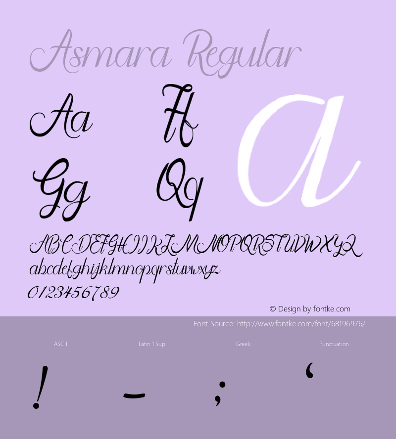Asmara Version 1.00;June 19, 2020;FontCreator 11.5.0.2427 64-bit图片样张