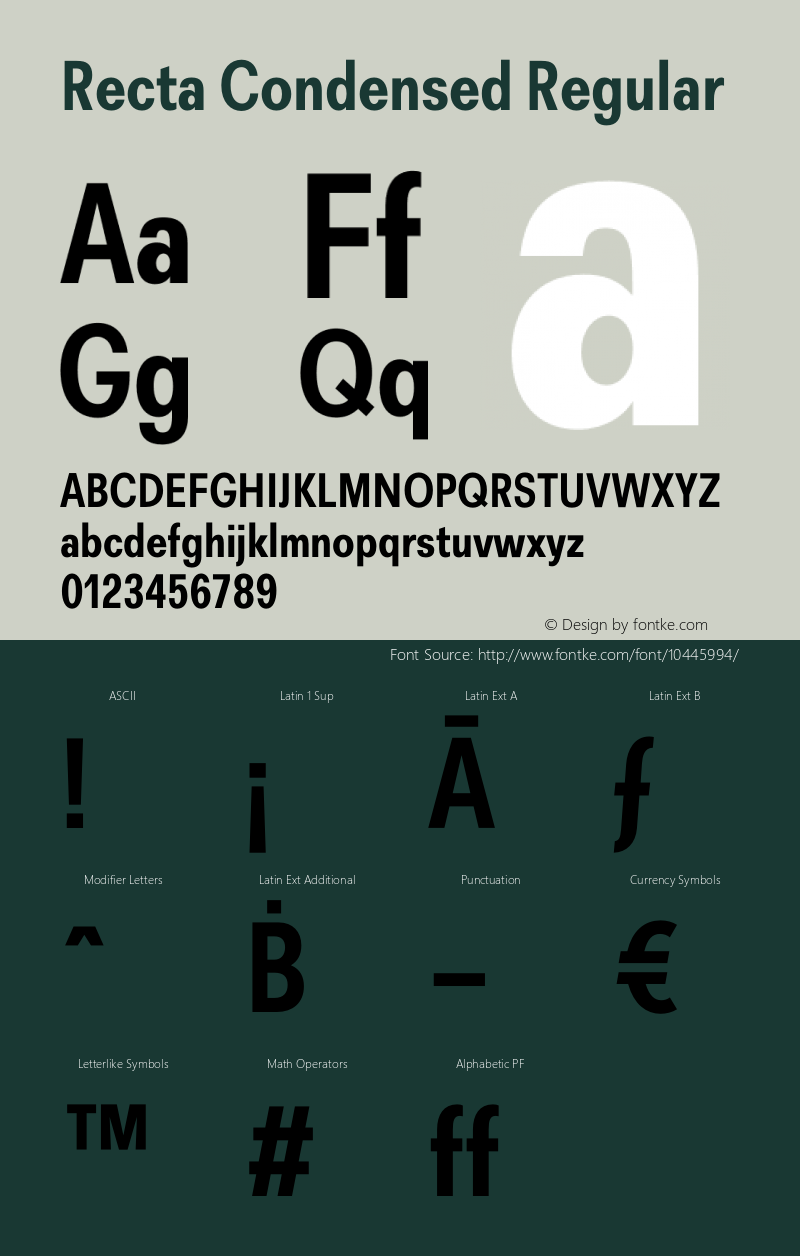 Recta Condensed Regular Version 1.000图片样张