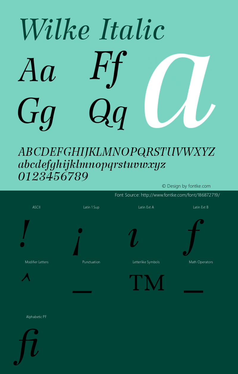 Wilke 56 Italic 001.000图片样张