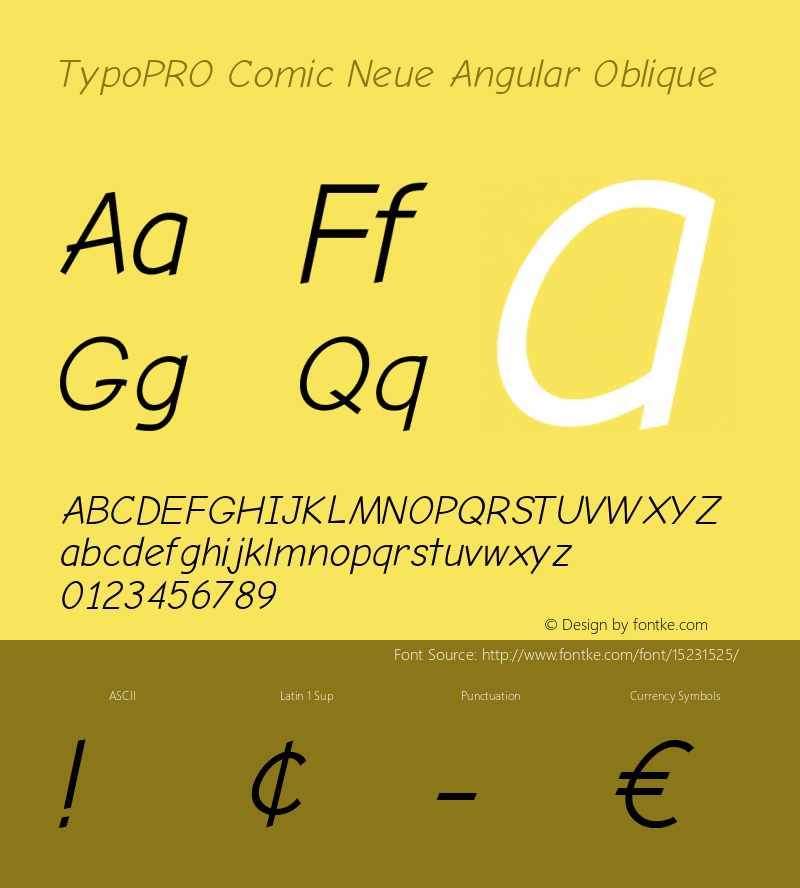 TypoPRO Comic Neue Angular Oblique Version 1.000图片样张