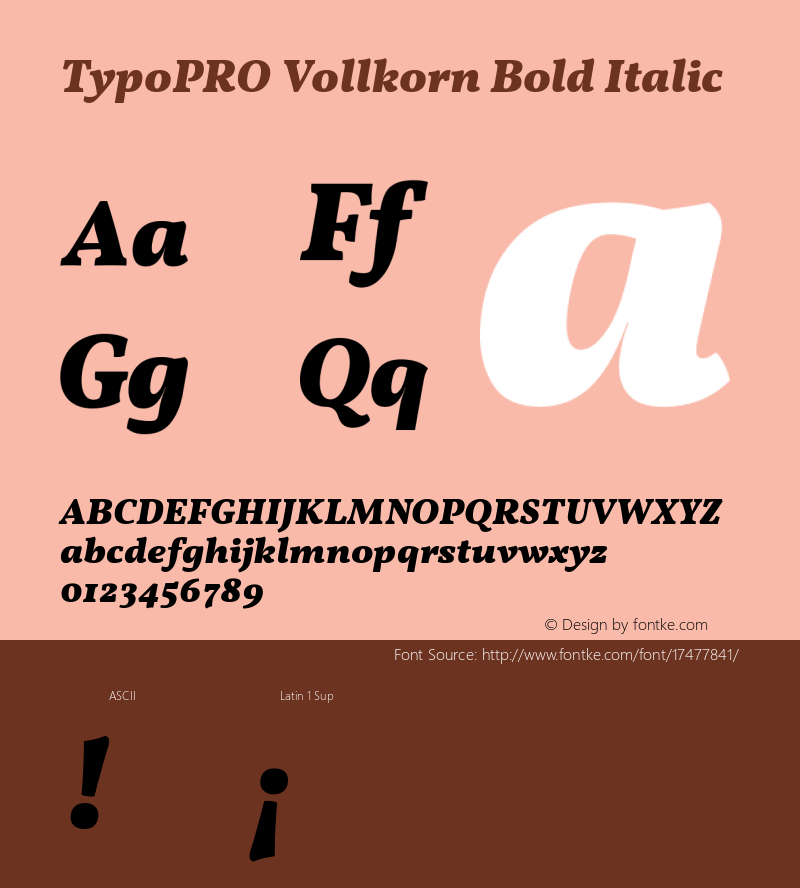 TypoPRO Vollkorn Bold Italic Version 3.005;PS 003.005;hotconv 1.0.70;makeotf.lib2.5.58329图片样张