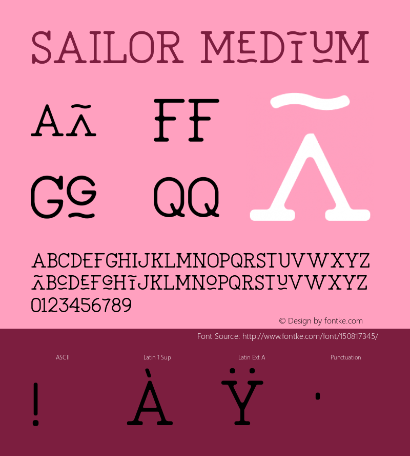 SAILOR Medium Version 1.002;Fontself Maker 3.0.1图片样张