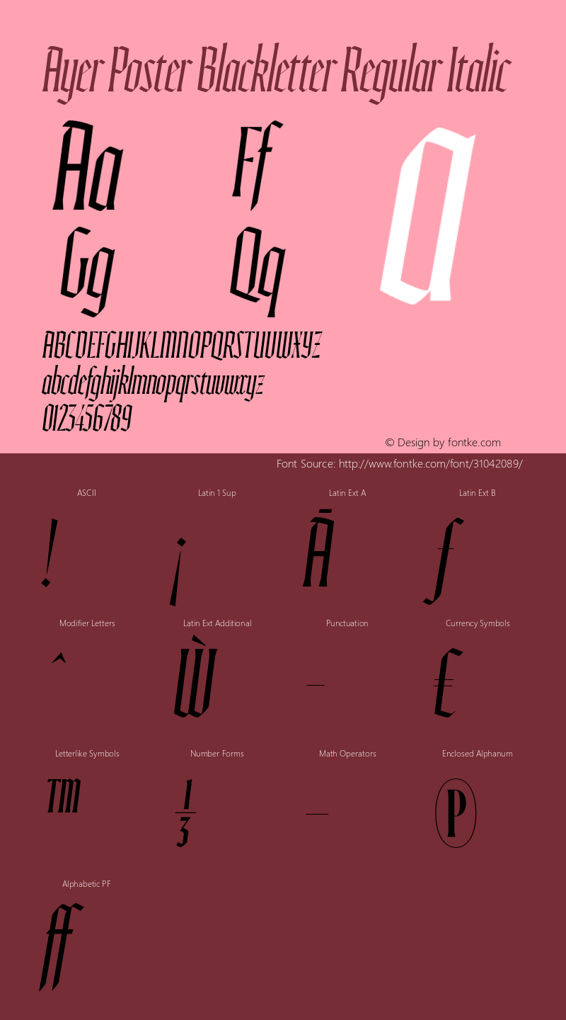 AyerPosterBlackletter-RegularIt Version 1.001;hotconv 1.0.109;makeotfexe 2.5.65596图片样张