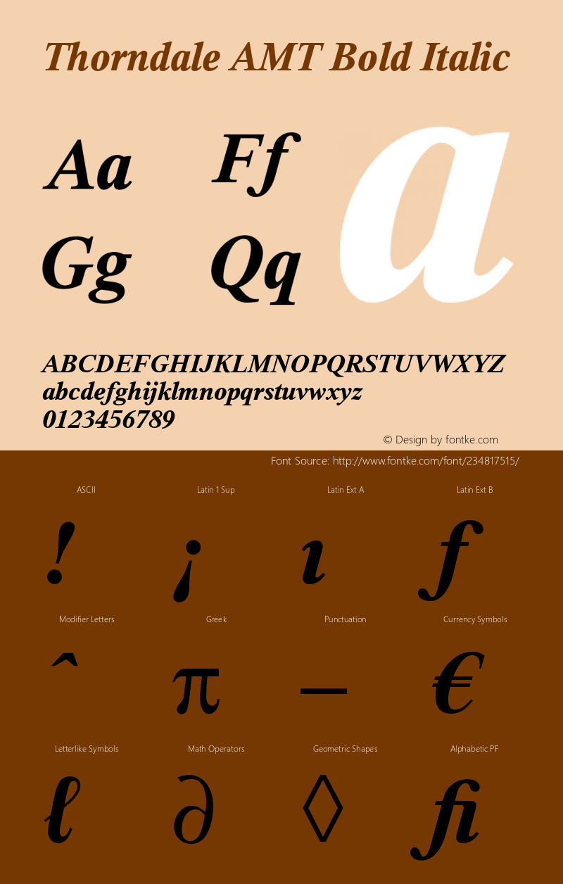 Thorndale AMT Bold Italic OTF 1.009;PS 001.000;Core 1.0.32;makeotf.lib1.4.3831图片样张