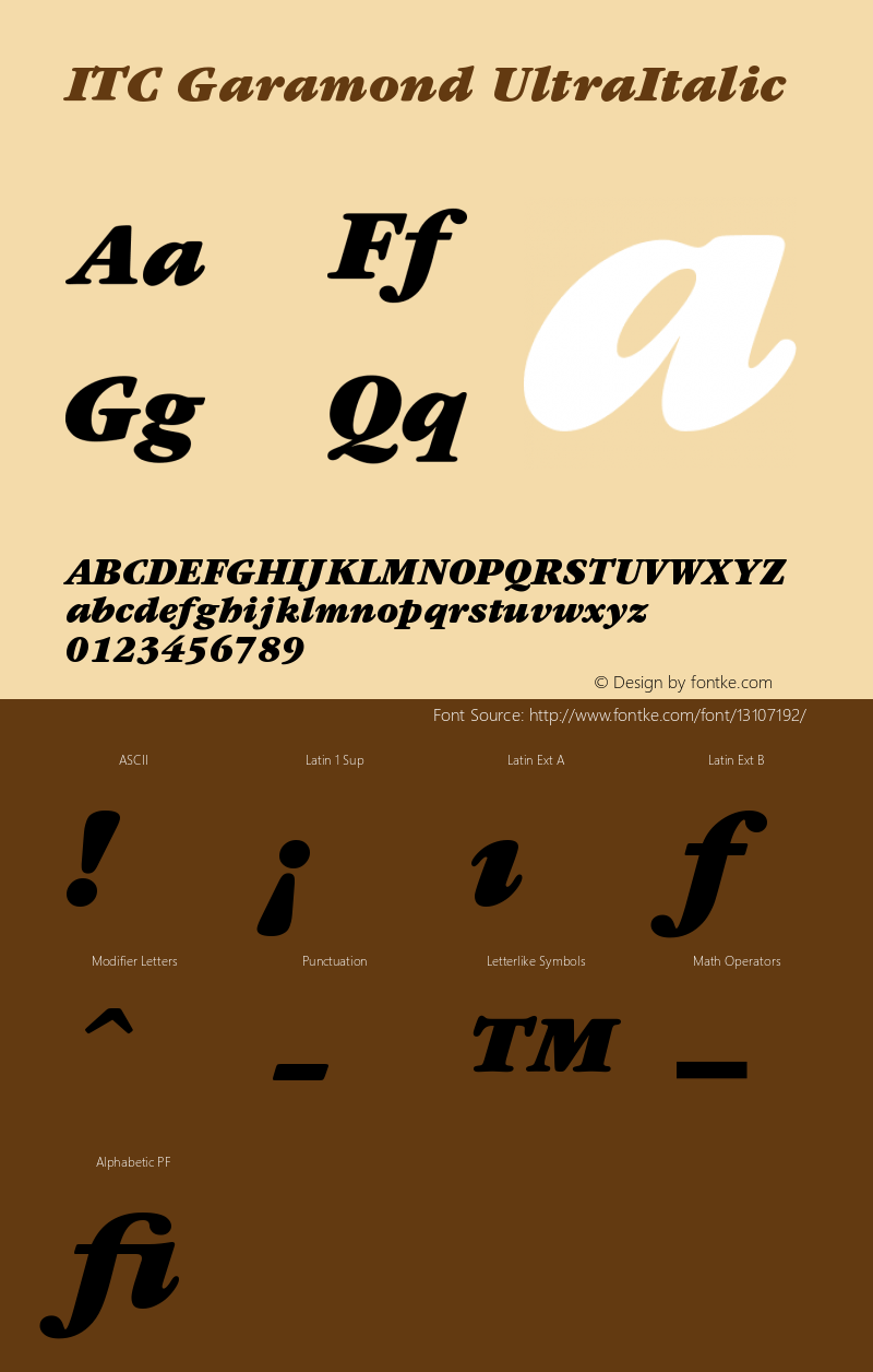 ITC Garamond UltraItalic Version 001.000图片样张